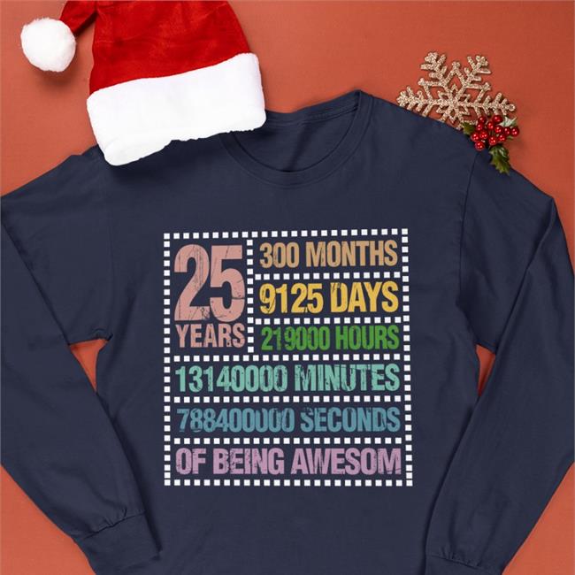 Pengu 25 Years300 Months 9125 Days 219000 Hours 13140000 Minutes 788400000 Seconds Of Being Awesom Sweatshirt