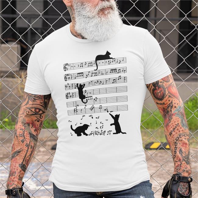 Threatening Music Notation Cat Music Hoodies Threatnotation
