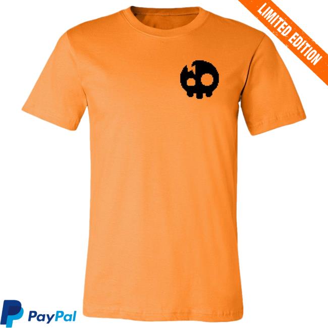 Official Ghost Pixel Records Merch Store The Living Tombstone - Orange Skull Tee Shirt