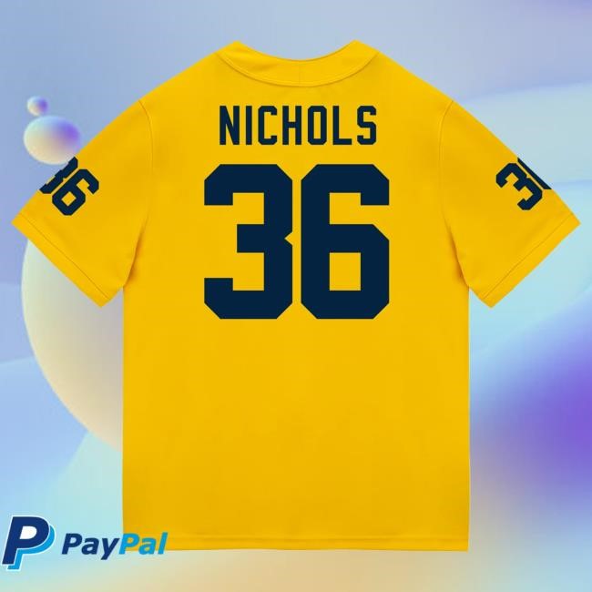 The M Den Michigan Wolverines #36 Josh Nichols Student Athlete Maize Football Jersey Tee