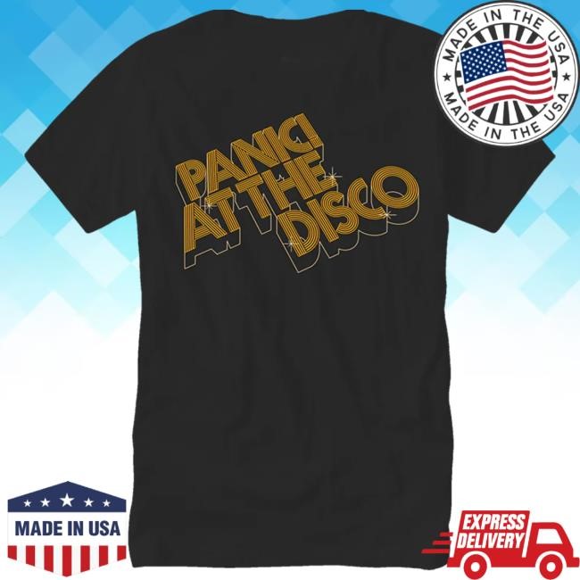 Panic! At The Disco Merch Shop 3-D Gold Logo New Tee