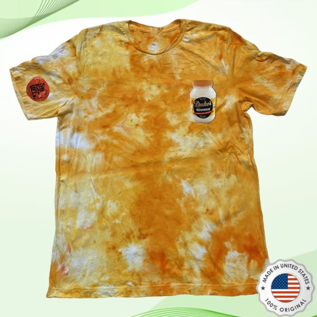 Official Mr Eatwell Clothing Mr Eatwell X Duke's Mayo Top Shirt In Mustard Ice Tie Dye Mreatwell
