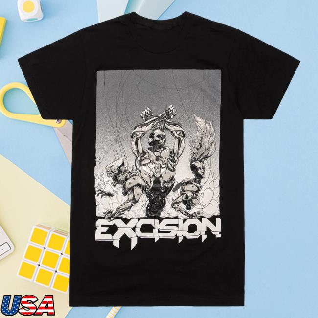 Excision Merch Moshpit Unisex Hot Shirt Black/Grey