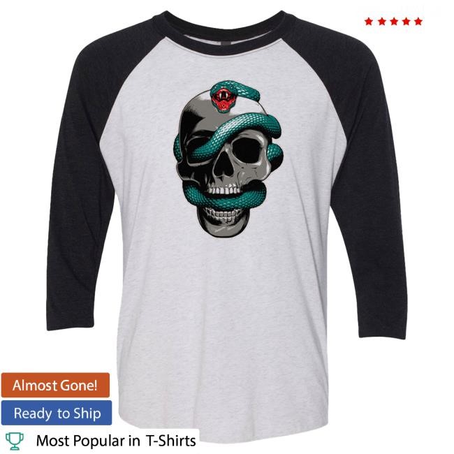 Official 3 Doors Down Merch Snake Skull Raglan Long Sleeve T-Shirt