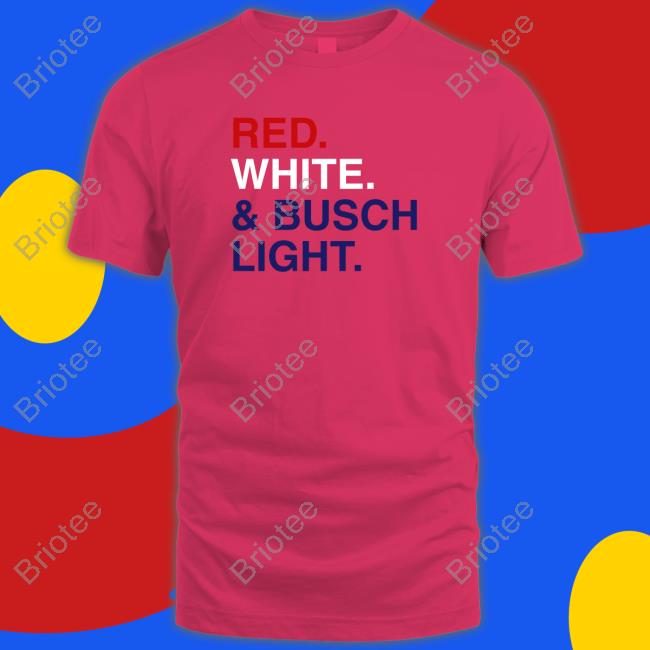 Official Red White & Busch Light Tee Shirt Grey