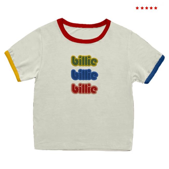Vintage Style Billie Eilish Billie Repeat Primary Ringer T-Shirt