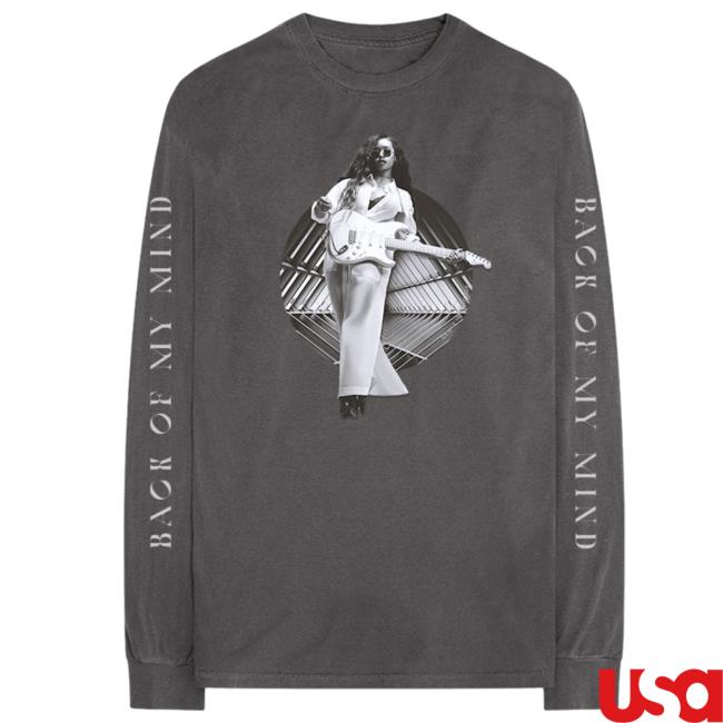 H.E.R Merch Shop Back Of My Mind Guitar Circle Charcoal Long Sleeve Tee