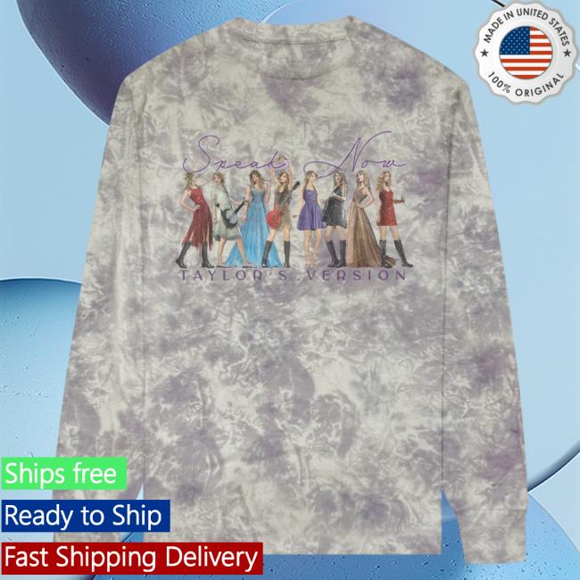Official Spotify Merch Store Taylor Swift Speak Now (Taylor's Version) Eras Tie Dye Long Sleeve Tees TaylorSwift Shop