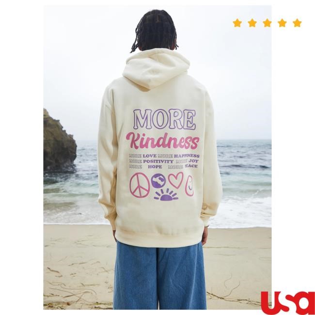 Official Happiness Project More Kindness Popover Hoodie - Cream
