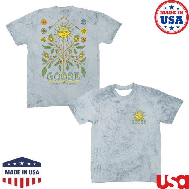 Official Goose The Band Merch Smiling Sun Colorblast New Shirt Goosetheband