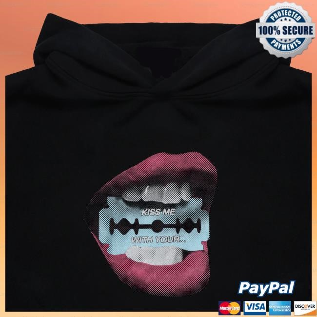 Official Dove Cameron Razor Kiss Hooded Sweatshirt - Black Mineral Wash
