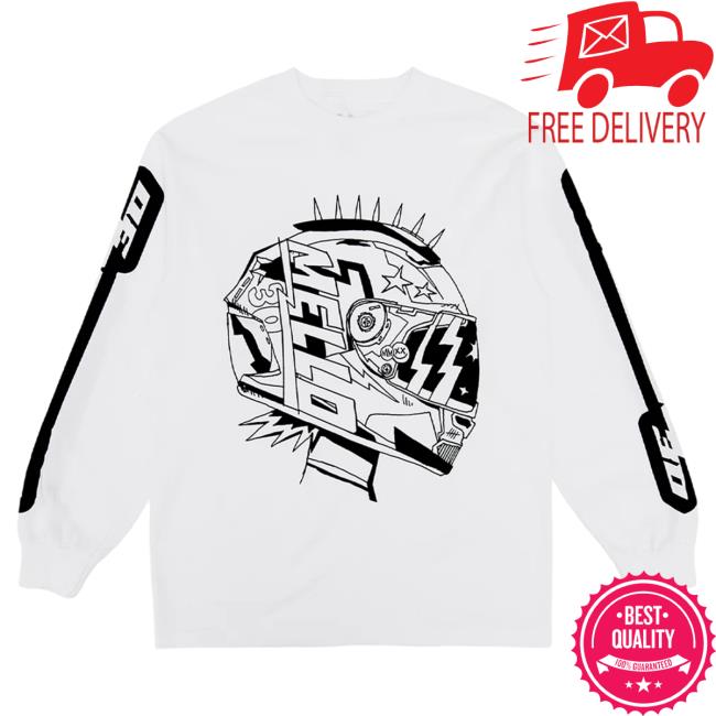 Official Marshmello Apparel Clothing Merch Store Marshmello Racing Helmet L/S Long Sleeve Marsh Mello Shop