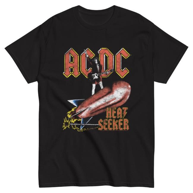 Official Ac Dc Merch Store AC/DC Heatseeker Black T-Shirts Ac Dc Shop Acdc Clothing