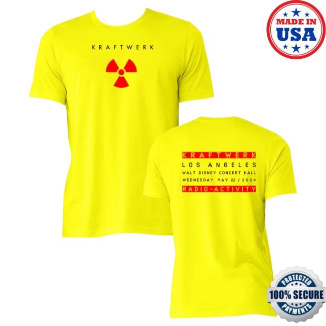 Official Hellomerch Kraftwerk Radio-Activity Neon Yellow Top Shirt Hello Merch