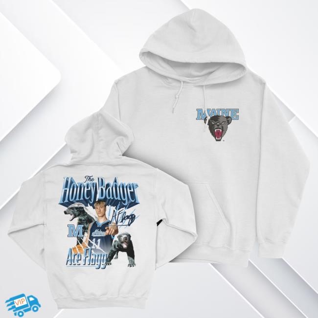 Official Nil Store Merch Shop White "The Honey Badger" Popover Hoodie