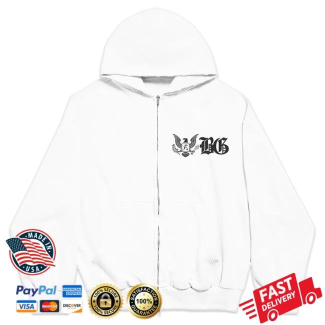 Fbg Eagle Zip-Up Pullover Hoodie : White Freebandz Official