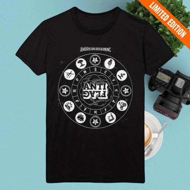 Official Anti Flag Store Merch Spinefarm Records Anti-Flag American Reckoning Black Tee AntiFlag