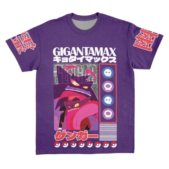 Official Anime Ape Clothing Gigantamax Gengar Pokemon Streetwear AOP Hot Shirt 3D All Over Print Animeape