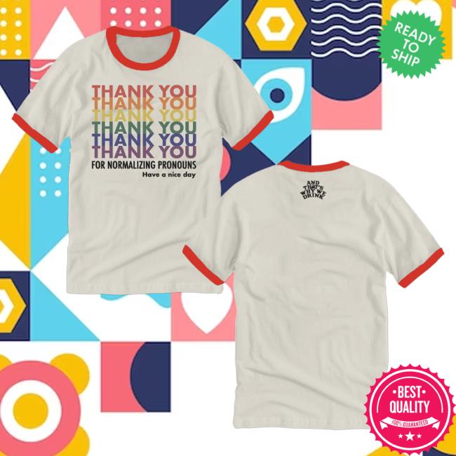 Official Atwwd Merch And Thats Why We Drink Merch Pronoun Ringer Shirt (Cream/Red)