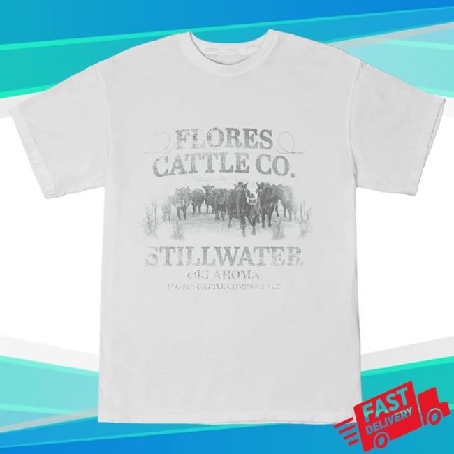 Official Wyatt Flores Merch Store Shop Wyatt Flores Flores Cattle Co T-Shirt in White