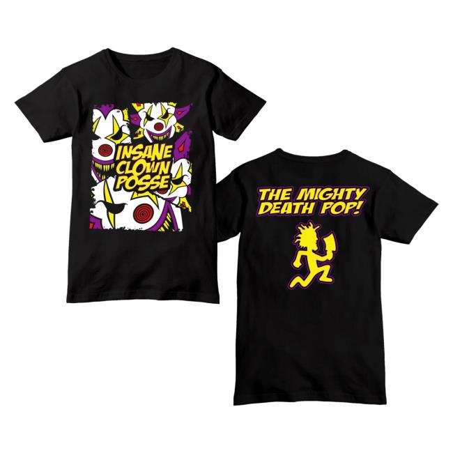 Official Icp Merch Clothing Store Insane Clown Posse The Mighty Death Pop Sliced Black Hot Shirt