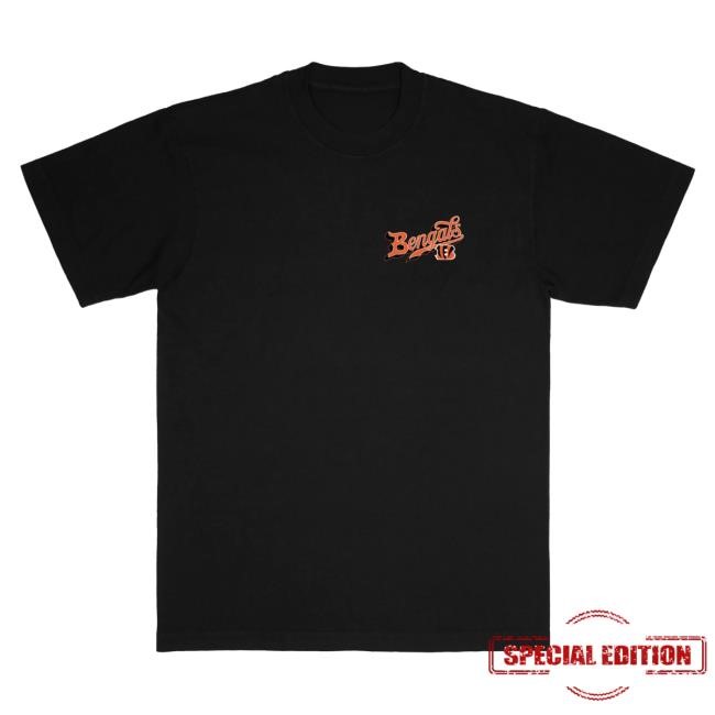 Official Born X Raised Merch Born X Raised + Bengals Pro Script Tee: Black NFL 2025 Kickoff