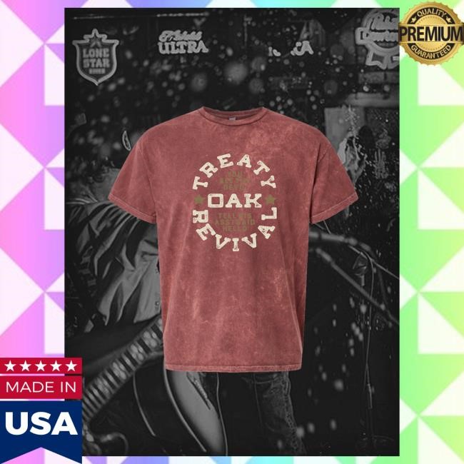 Official Treaty Oak Revival Merch Rose Hello Mineral Wash Popover Shirt(Front Only)