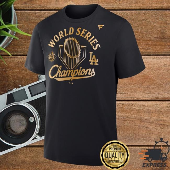 Men's Los Angeles Dodgers Fanatics Black 2025 World Series Champions Locker Room Parade Tshirt Official MLB Shop