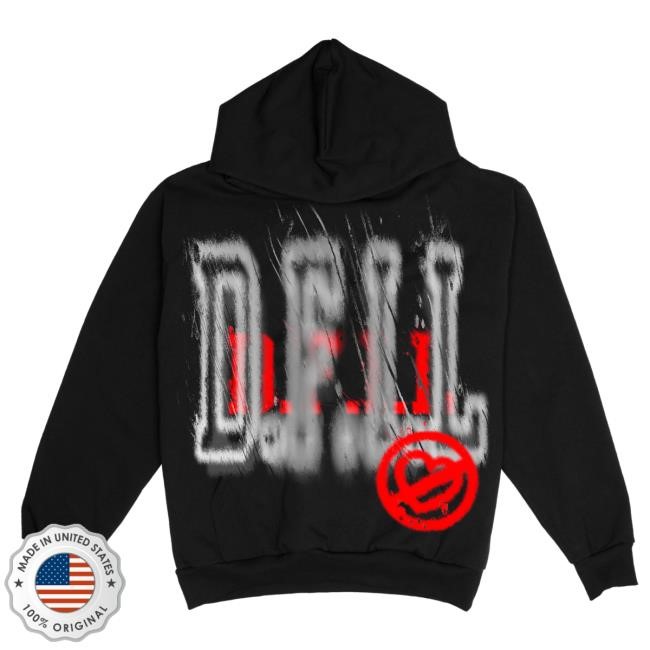 Official Fuerza Regida Merch Store DFIL - BLACK Hood Dont Fall In Love Merch