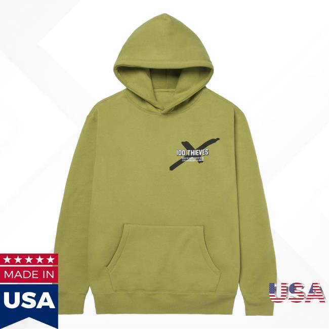 Official 100 Thieves Merch Store Shop 100Thieves Wolf Hoodie - Olive 100T