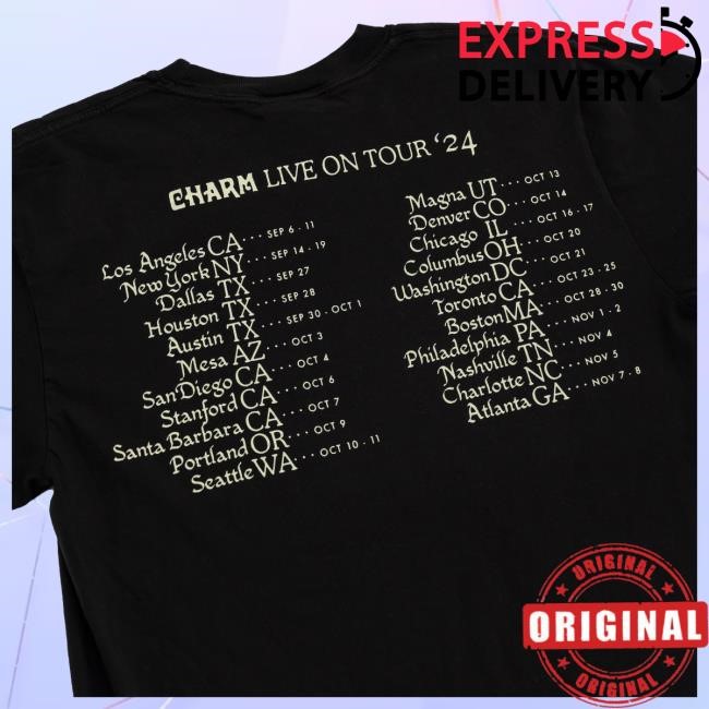Official Clairo Merch Store Shop Clairo I Got Charmed Tour T-Shirt (Black)