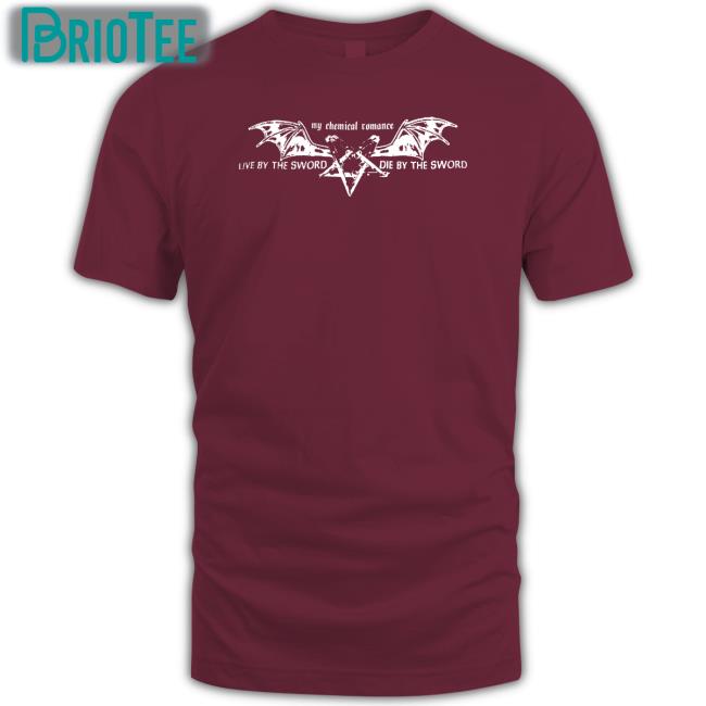 Pentagram Wings Live By The Sword Die By The Sword Long Sleeve T Shirt My Chemical Romance Merch