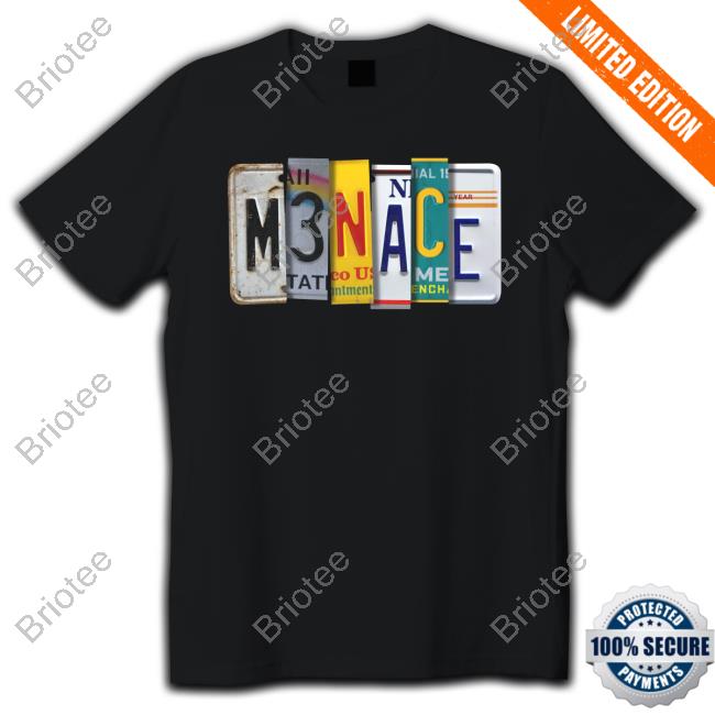 Kanel Joseph Menace License Plate Black Shirt