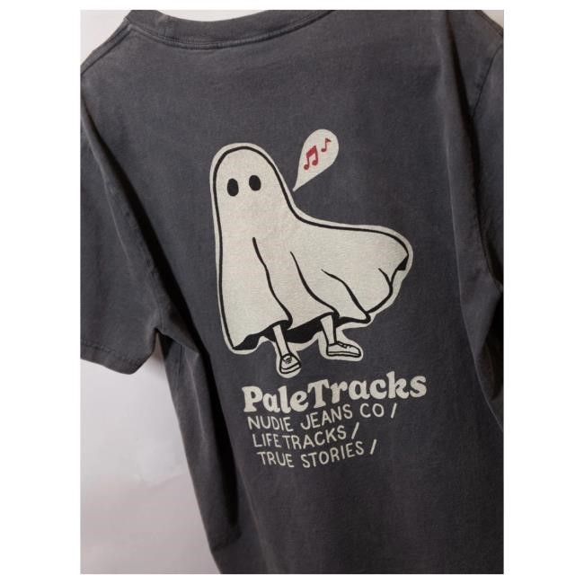 Nudie Jeans Streetwear Fans — Roy Pale Tracks Tee Antracite direct