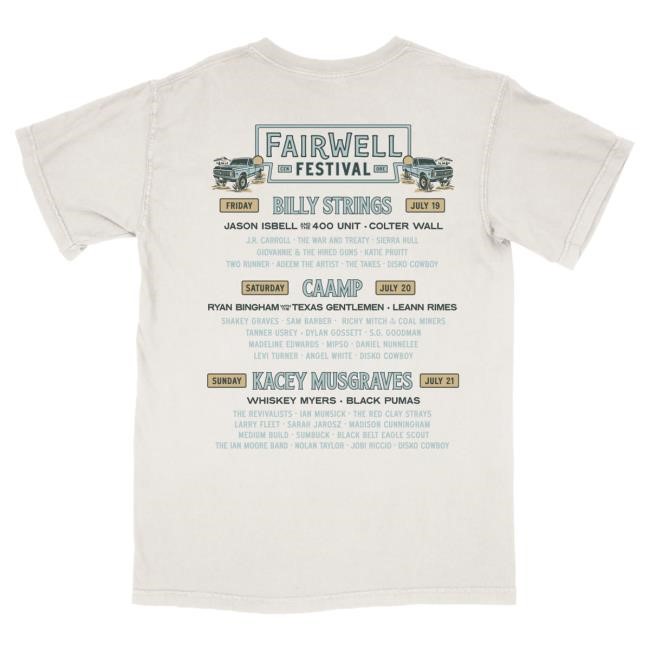 Official Fairwell Festival Merch Store Truck Lineup Shirts