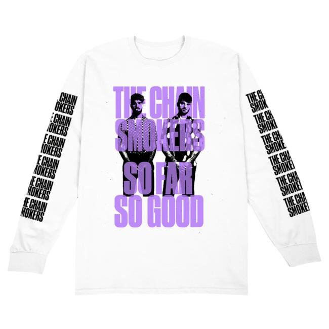 Official The Chainsmokers Merch The Chainsmokers "So Far So Good" Stacked Long Sleeve Top Shirt