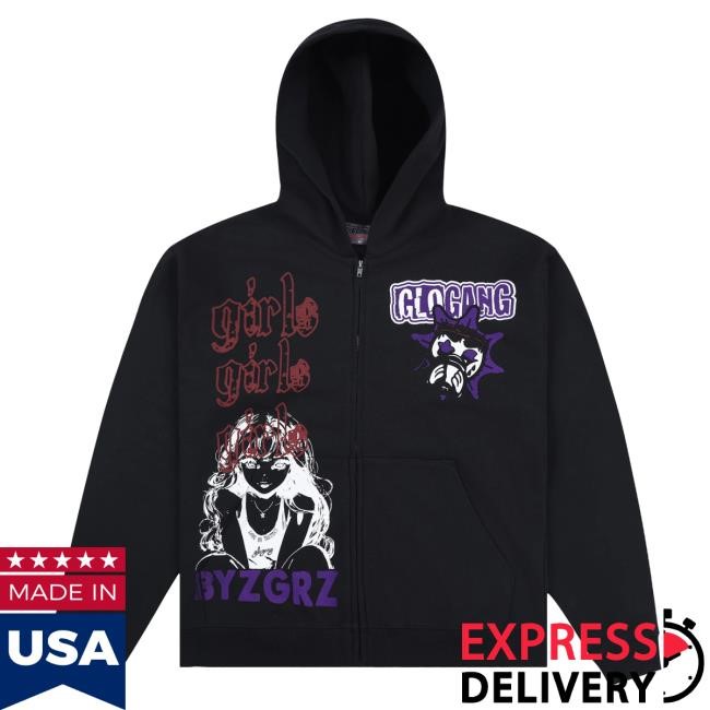 Official Glo Gang Merch Store Glo Gang Glo Sun Logo Purple Vert Zip Up Pull Over Hoodie (Black) GloGang Official Glo Gang Merch Store Glo Gang Glo Sun Logo Purple Vert T-Shirts (Black) GloGang
