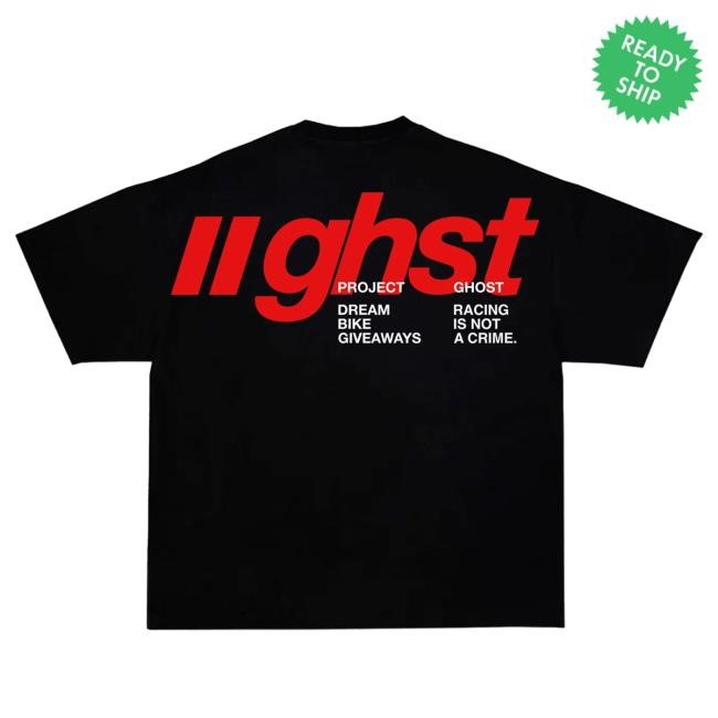 Official Ghost Racing Apparel Ghost Racing Red "Ghst" Hot Shirt - Black