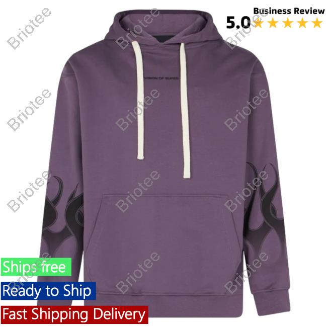 Official Vision Of Super Purple Sweaters With Black Gradient Flames