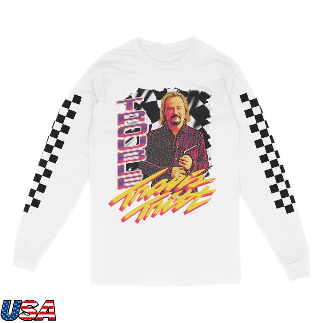 Official The Merch Collective Travis Tritt Trouble Racing Long-Sleeve TravisTritt