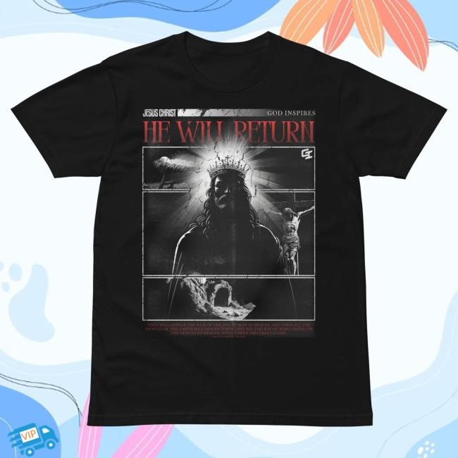 Official God Inspires Clothing Store 'He Will Return' Staple Popover Shirt
