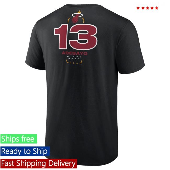 Black Adebayo NBA Basketball Miami Heat Women's Name and Number Tee