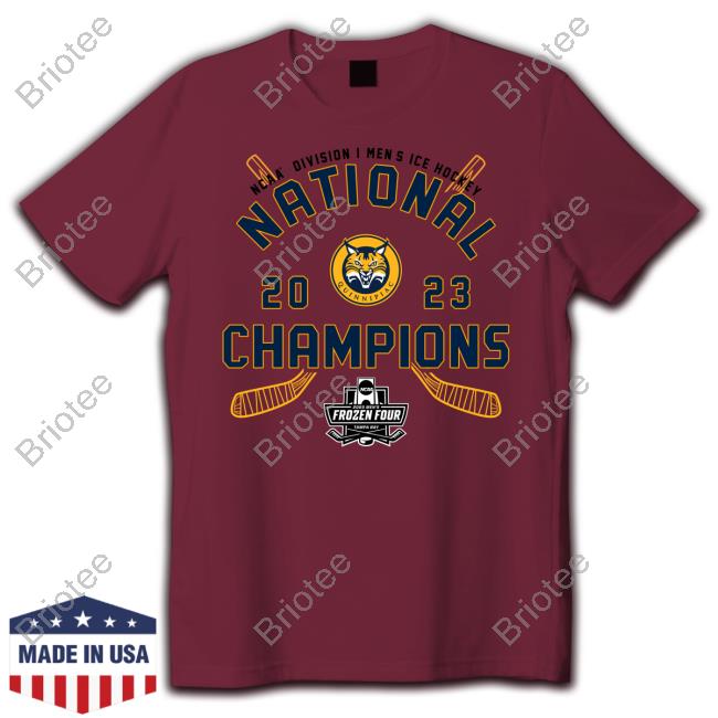 Fanatics Merch Quinnipiac Bobcats 2023 Ncaa Division I Men's Ice Hockey National Champions T Shirt