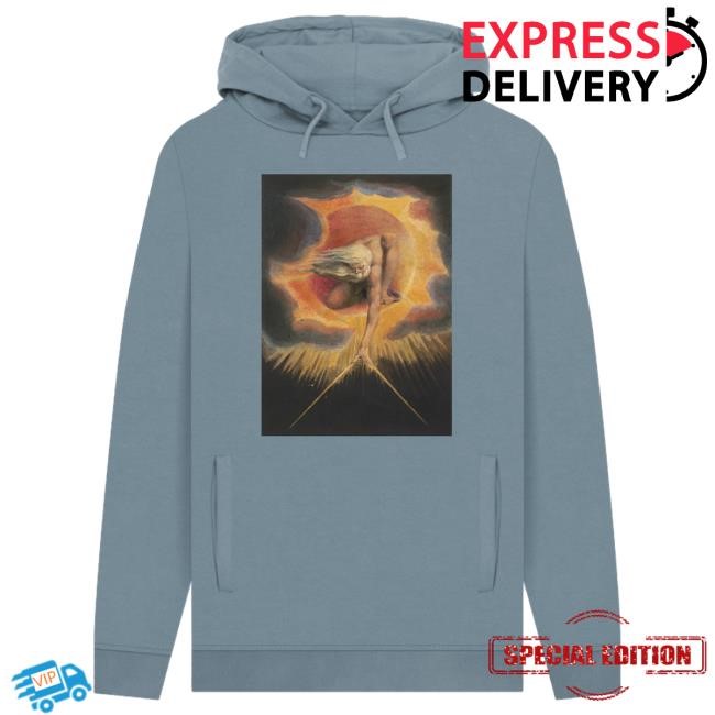 William Blake The Ancient of Days Unisex Popover Hoodie, Stone Blue British Museum Store Shop Official Store Shop