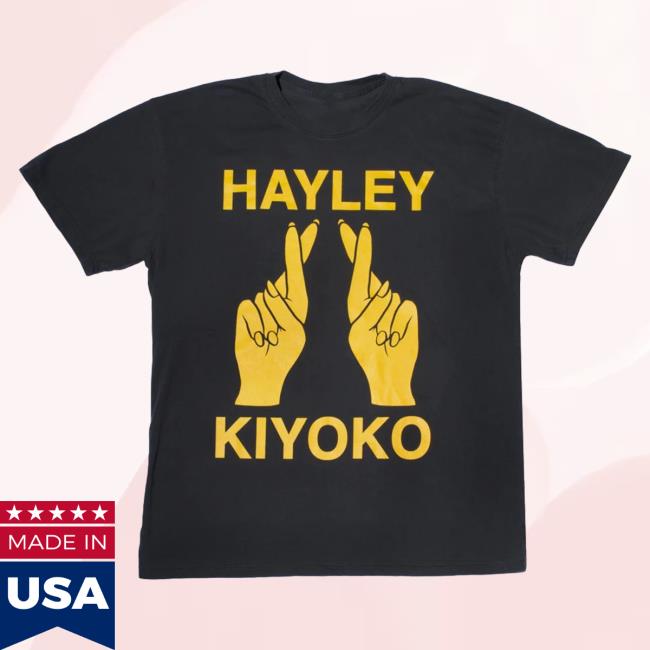 Official Hayley Kiyoko Merch Store Hk Yellow Fingers Crossed T-Shirts Dark Gray HayleyKiyoko