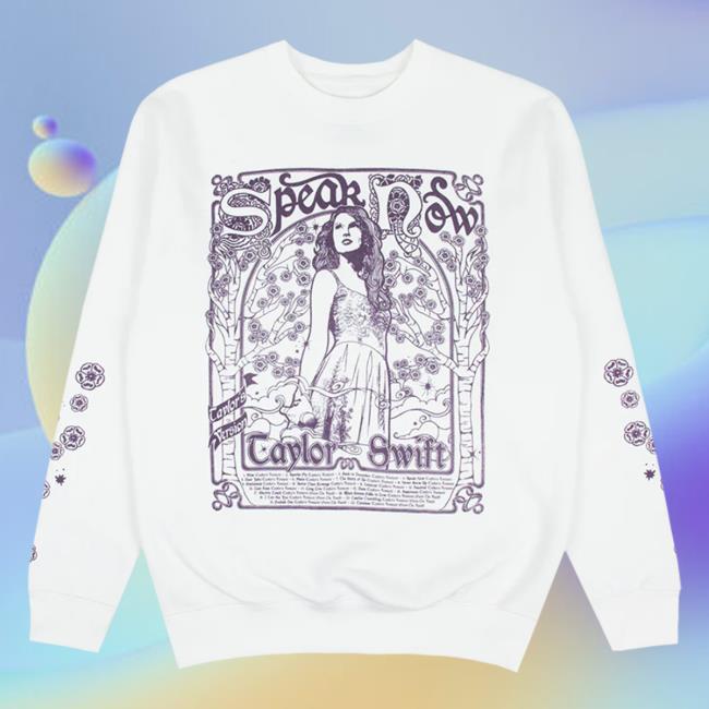 Official Taylor Swift Clothing Store Shop Speak Now Taylor's Version Tracklist White Long Sleeve Hot Shirt Taylorswift Merch