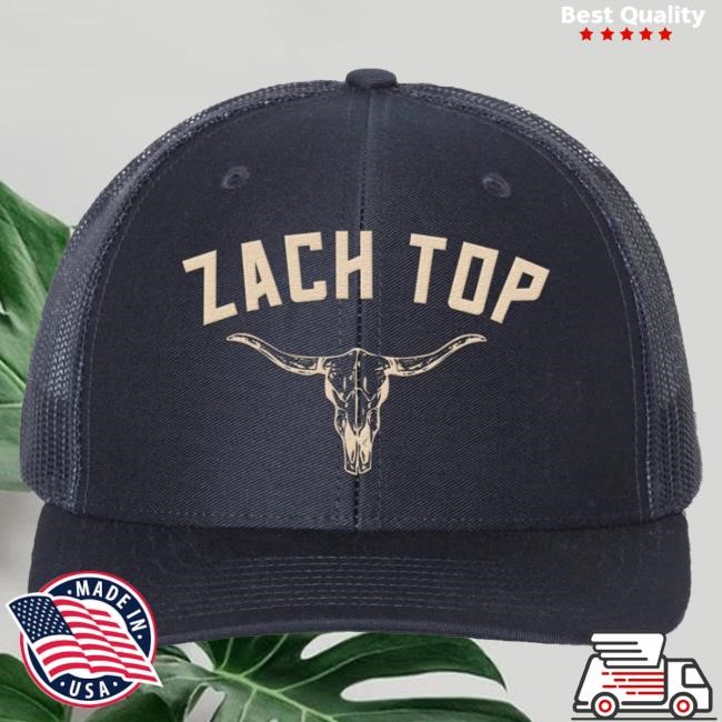 Official Zach Top Merch Store Shop Zach Top Navy Skull Logo Cap ZachTop