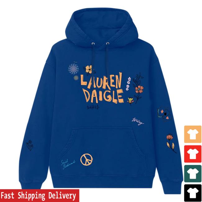 Official Lauren Daigle Store Merch Navy Doodle Crew neck Sweatshirt Laurendaigle