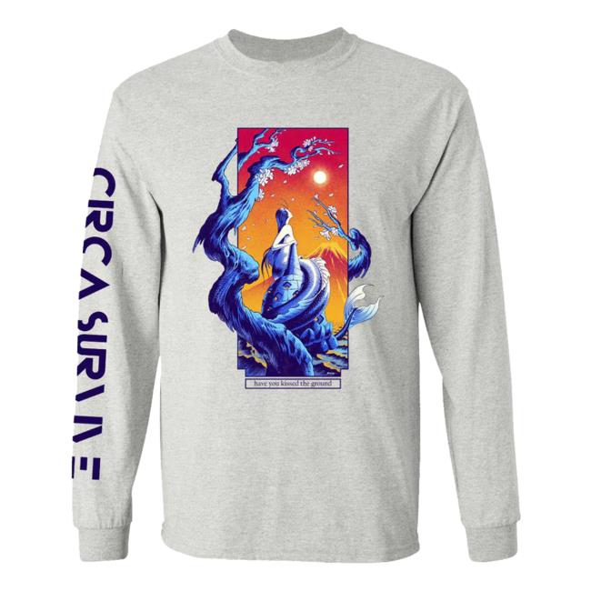 Official Circa Survive Kissed the Ground Long Sleeve Shirt Heather Grey Circasurvive