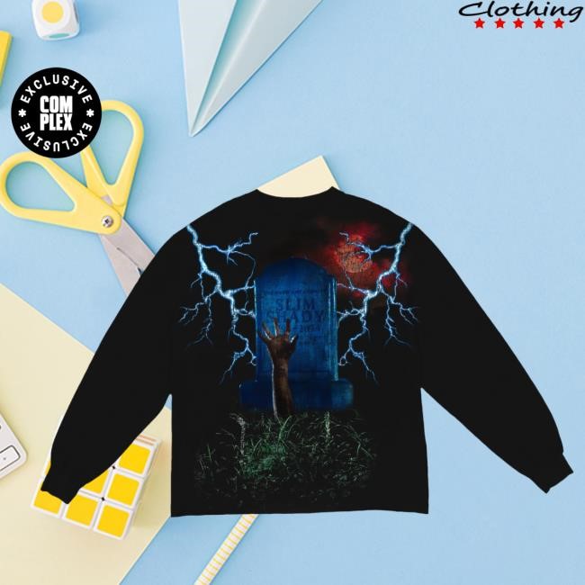Official Complex Merch Store Shop Eminem Slim Shady Eminem Tombstone Long Sleeve T-Shirts
